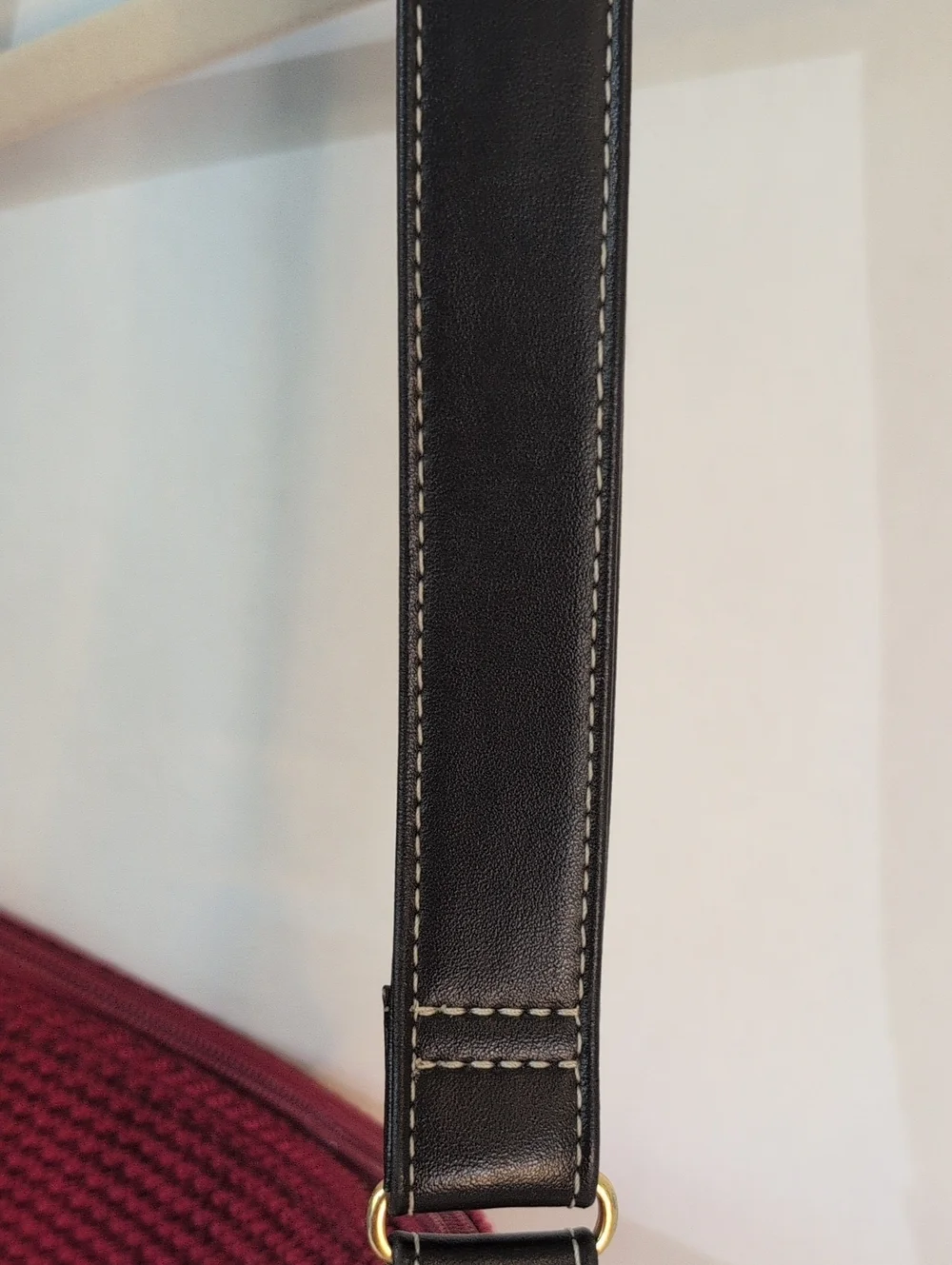 The Sak Women's Crochet Shoulder Bag in Crimson And Brown Faux Leather